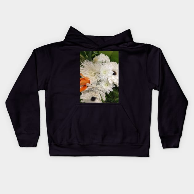 White flowers Kids Hoodie by CsillaRosales